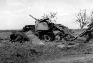 abgeschossener Panzer bei Romanischtsche
