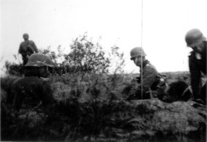 Major Baur am 01.09.1941 am Gefechtsstand des Infanterieregiments 470