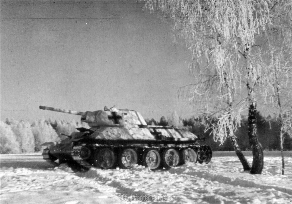 1943 Januar - T34 unter deutscher Flagge