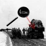 Дивизионная эмблема на конной транспортной повозке. (Марш 480-го пехотного полка из Алексина к плацдарму Кременки на реке Протва. Конец октября 1941г.).